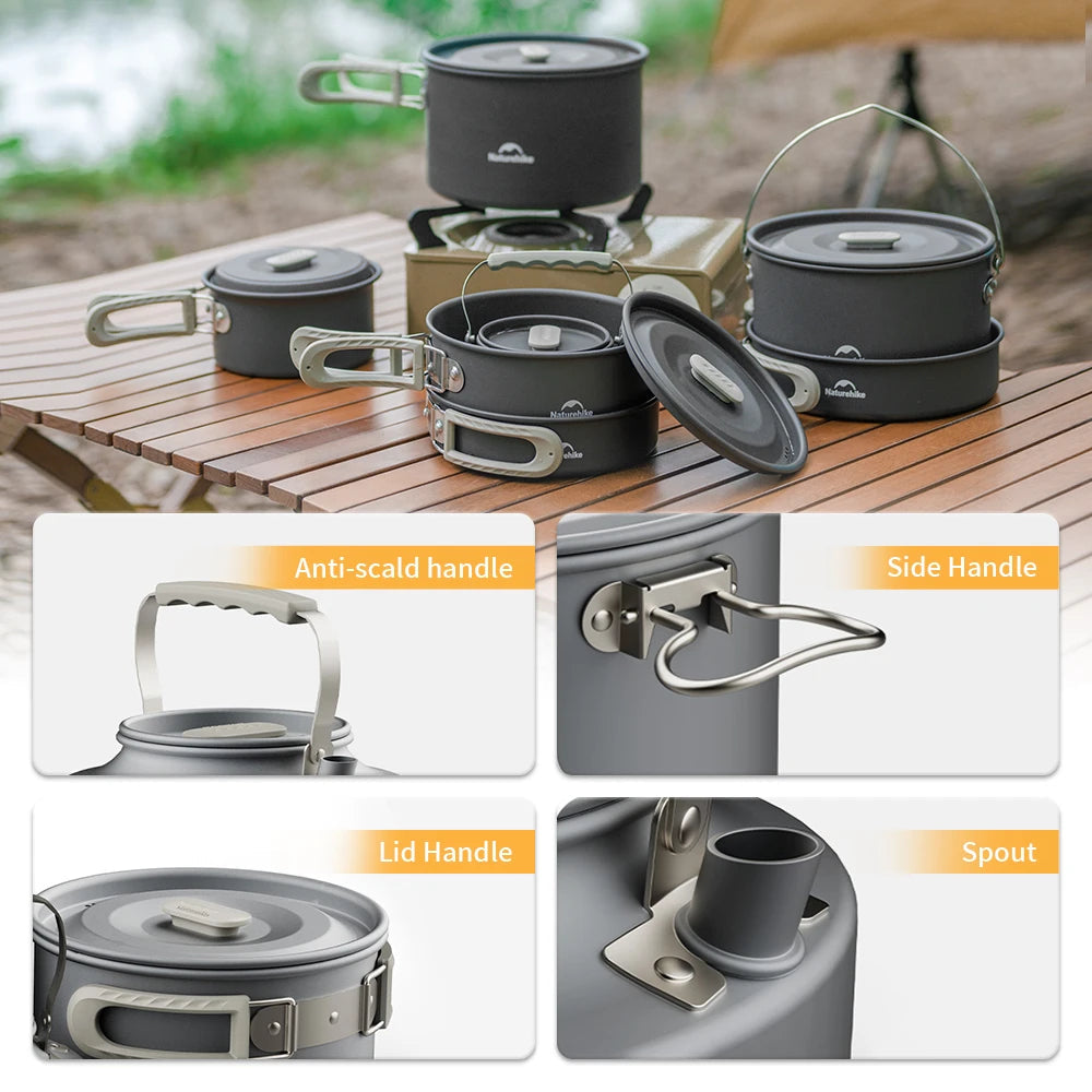Camping Cookware Kit Frying Pan Portable Kettle Foldable Beargoods