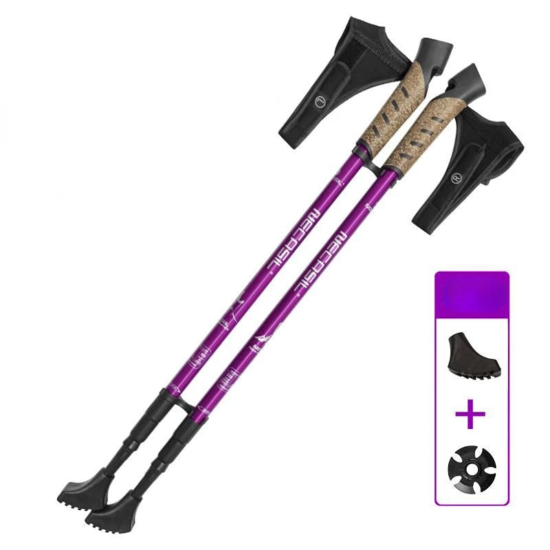 2PCS Nordic Walking Poles Telescopic Aluminium Alloy Beargoods