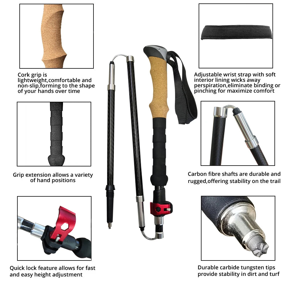 Carbon Fibre Trekking Poles Beargoods