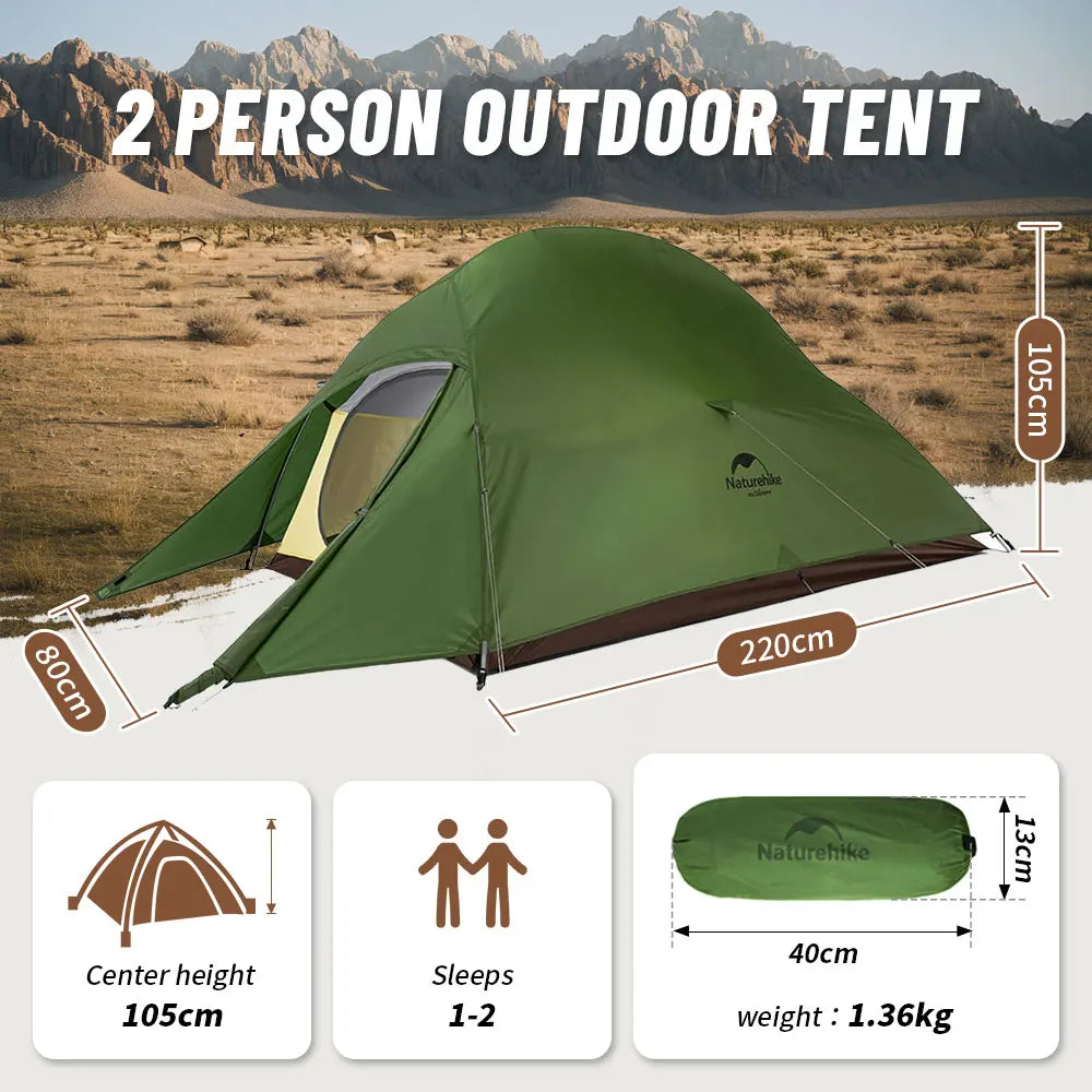 Naturehike Cloud Up 1 2 3 Person Camping Tent Ultralight Waterproof Trekking Tents Hiking Backpacking Shelter Tent Travel Tent Beargoods