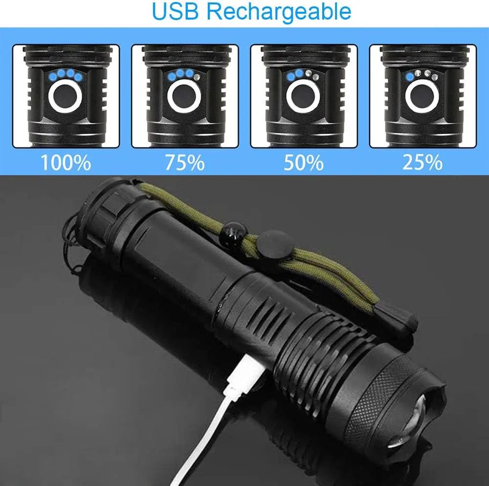 High Power Rechargeable LED Tactical Flashlight Beargoods