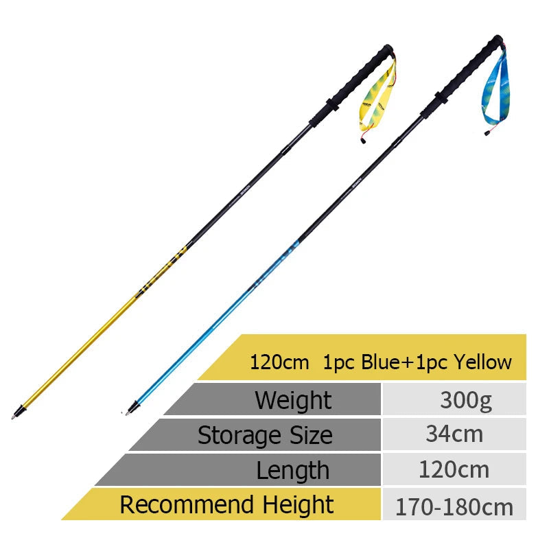 2pcs Ultralight Folding Carbon Fibre Hiking Pole Beargoods