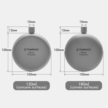 150ml/180ml Titanium Flask with Funnel Camping Hiking Backpacking Travel Picnic Beargoods