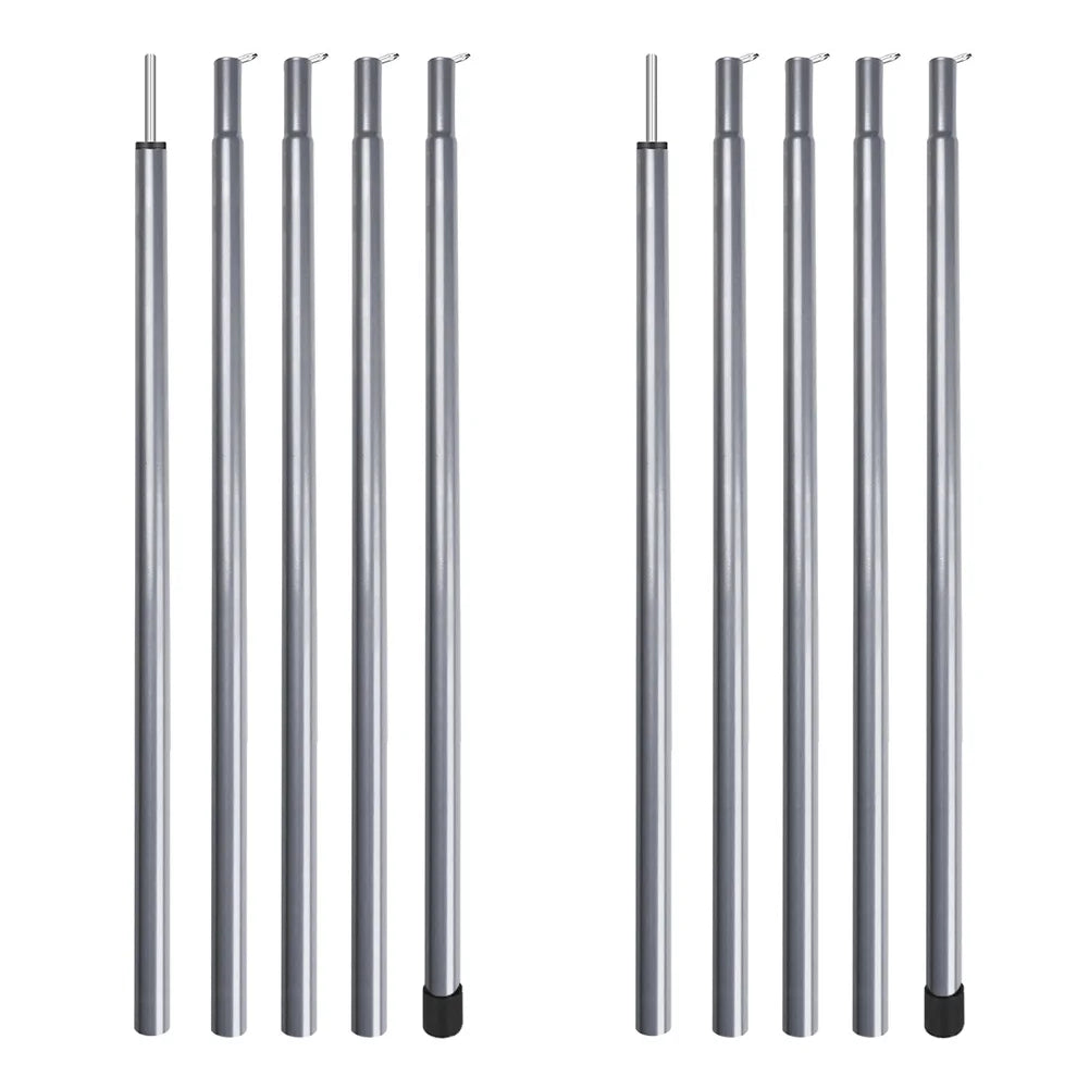 2m Telescopic Tent Poles Set of 2 Lightweight Adjustable Trekking Camping Collapsible Poles for Walking Canopy Hiking Beargoods