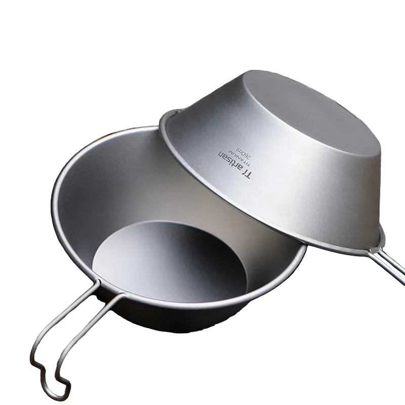 260ml Titanium Camping Sierra Bowl With Fixed Handle Beargoods