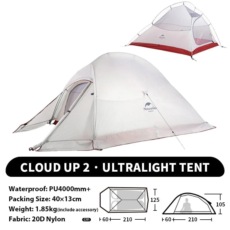 Naturehike Cloud Up 1 2 3 Person Camping Tent Ultralight Waterproof Trekking Tents Hiking Backpacking Shelter Tent Travel Tent Beargoods