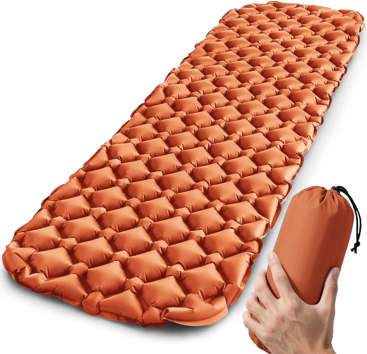 Outdoor Sleeping Pad Camping Inflatable Mattress Ultralight Air Cushion Travel Mat Folding Bed No Headrest For Travel Hiking Beargoods