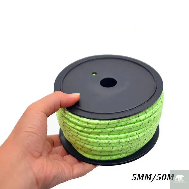 5M/10M/20M/50M Reflective Tent Rope Guylines Nylon Tent Line Cord Rescue Umbrella Paracord Rope Camping Hiking Tent Accessories Beargoods