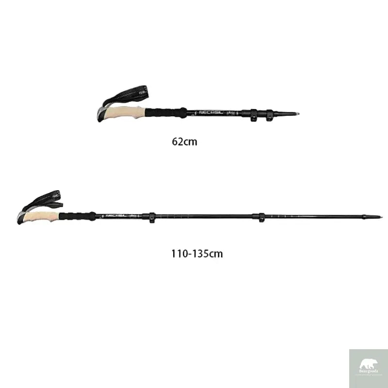 2PCS Trekking Poles Walking Sticks Alpenstock Telescopic Ultralight Premium Adjustable with Quick Lock Hiking Cane Beargoods