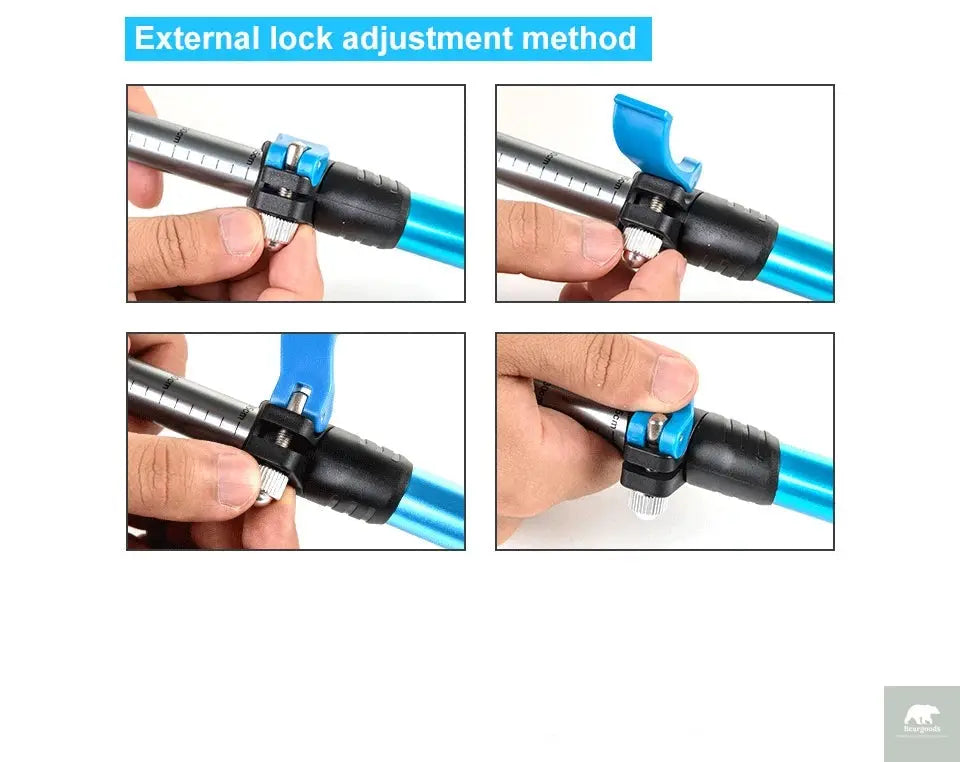 Naturehike 3 Node Adjustable Trekking Pole Ultralight Aluminum Alloy Telescopic Walking Hiking Climbing Sticks Adult Child Beargoods