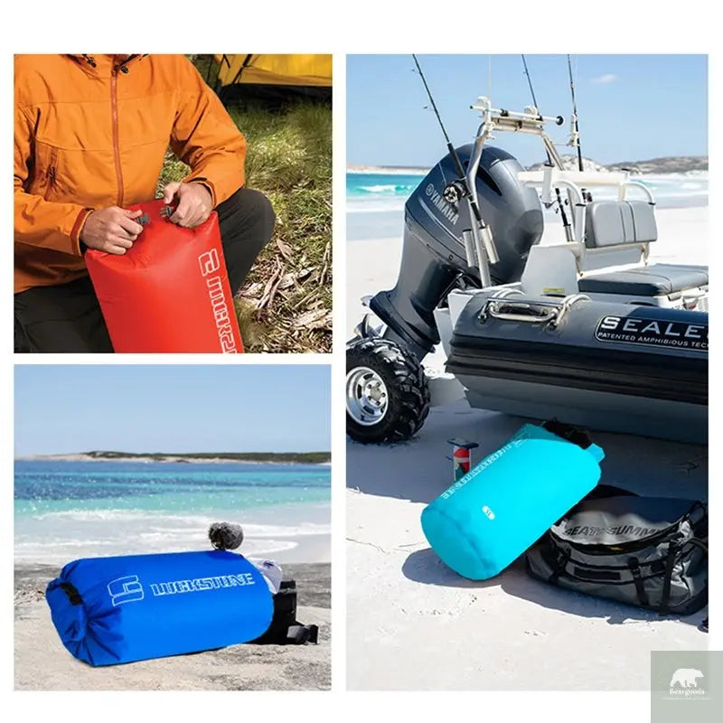 3/5/8/12/15/25/35/75L Waterproof Dry Bag Sack Ultralight Drifting Swimming Clothes Storage Bag Rafting Kayaking Sport Bag Beargoods