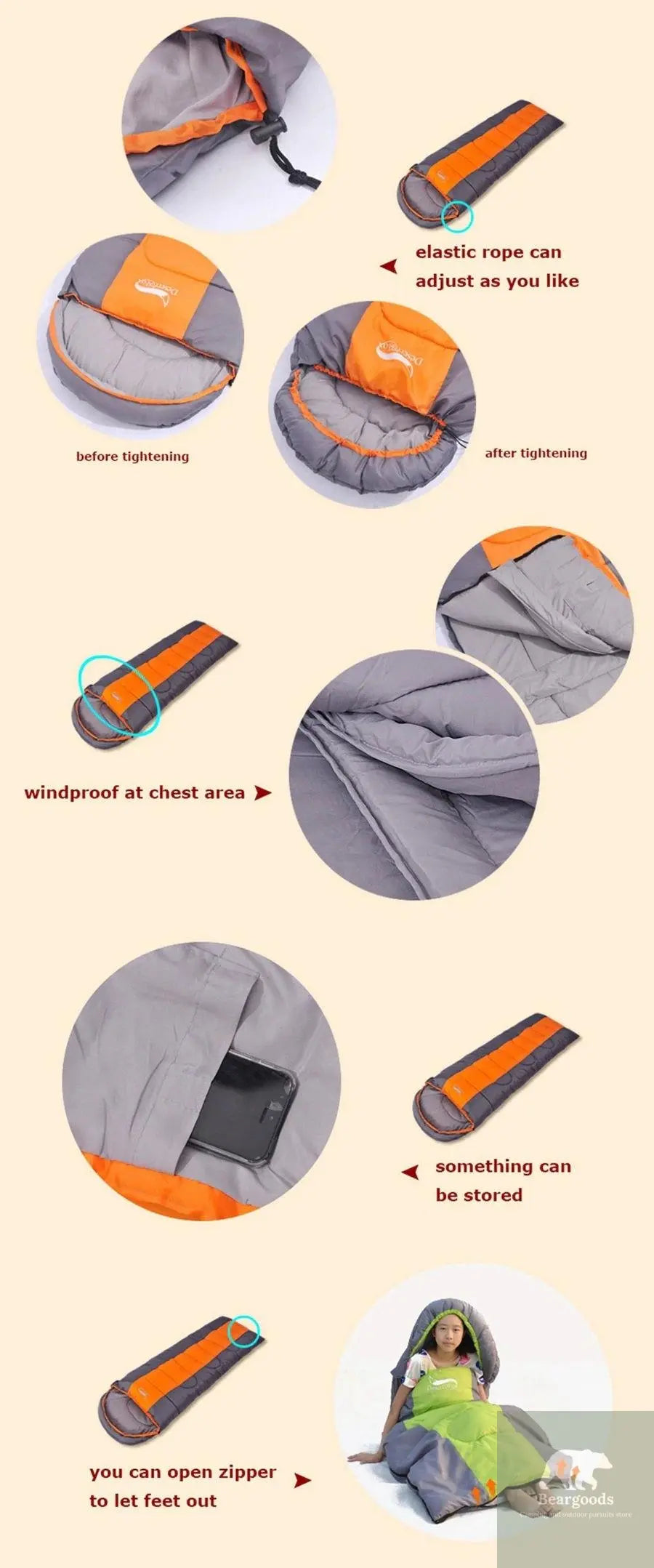 Camping Sleeping Bag - Beargoods Camping Sleeping Bag Beargoods.co.uk 69.99 Beargoods