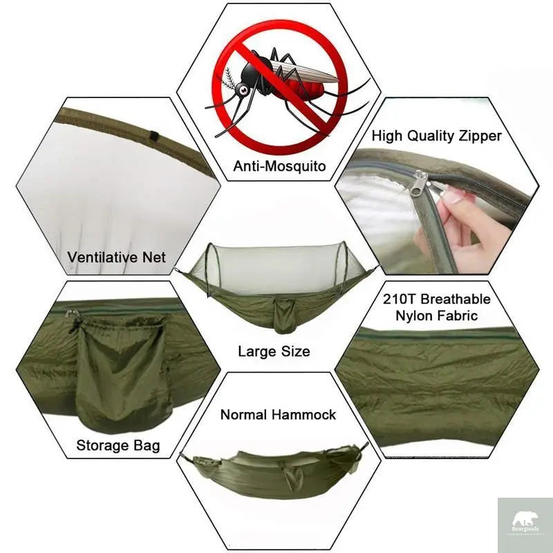 Hammock with Mosquito Net - Beargoods Hammock with Mosquito Net Beargoods.co.uk 49.99 Beargoods