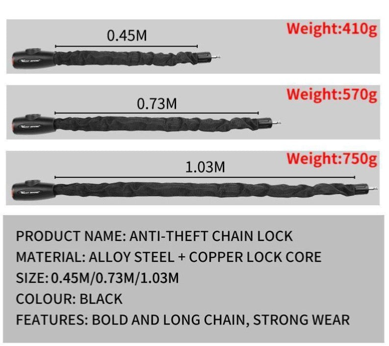 Anti-theft Chain Bike Lock - Beargoods Anti-theft Chain Bike Lock Beargoods.co.uk 24.99 Beargoods