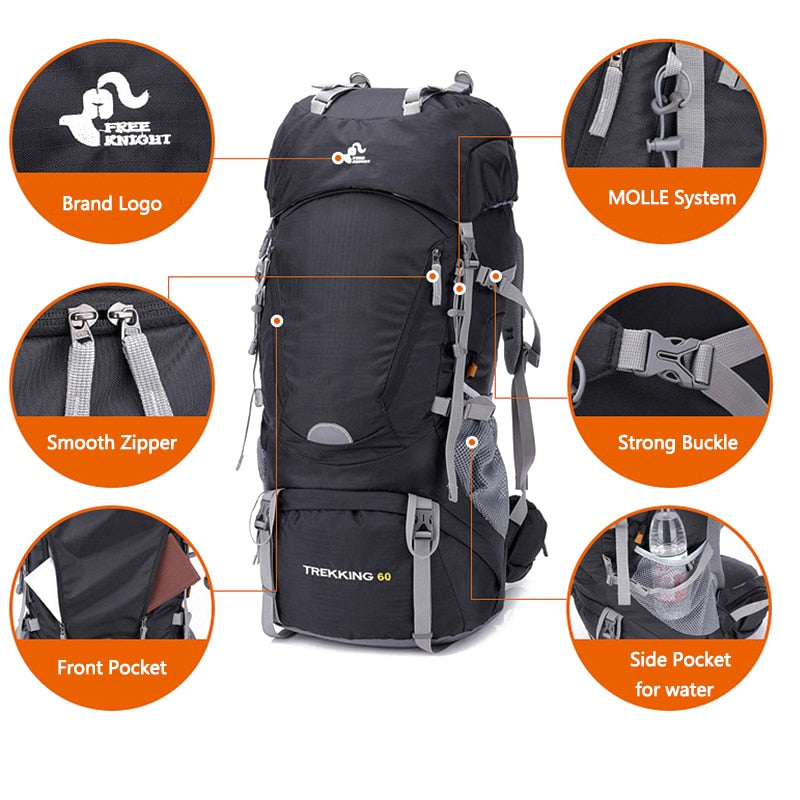 60L Outdoor Hiking Waterproof Backpack - Beargoods