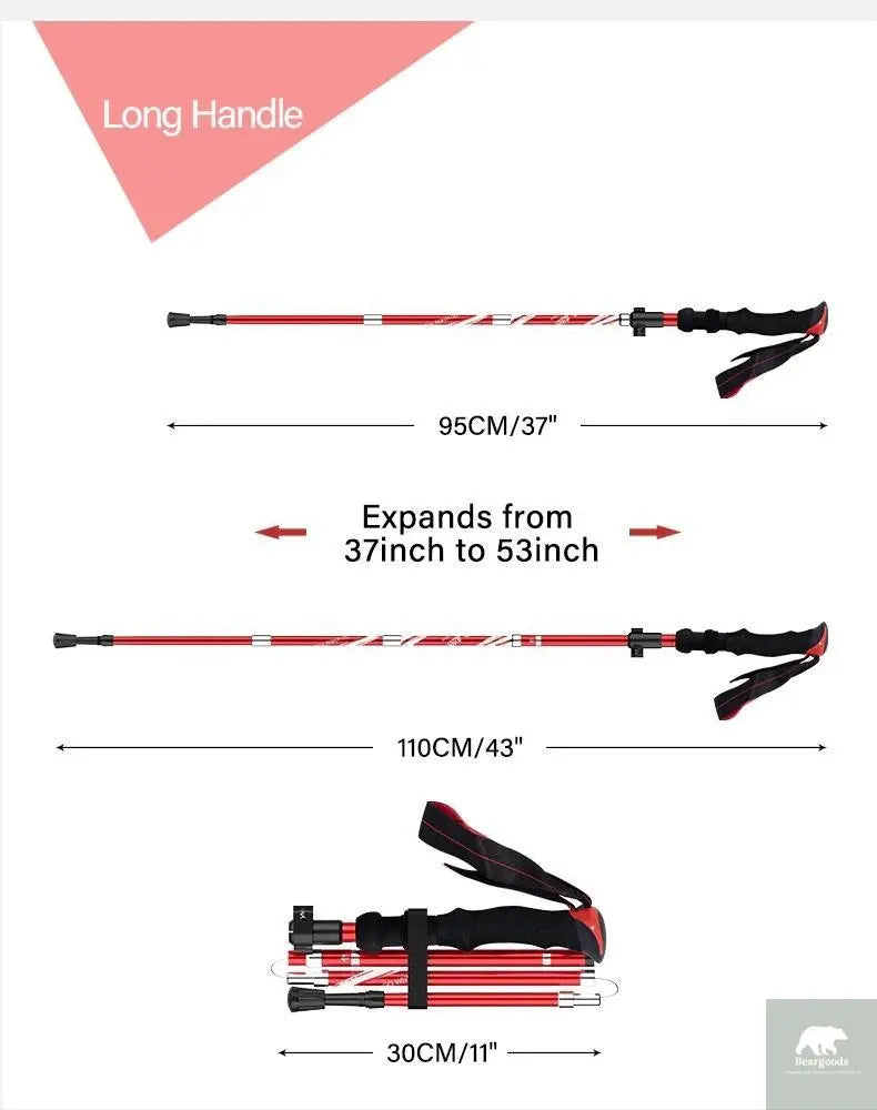 2 Piece Ultralight Trekking Poles Foldable - Beargoods 2 Piece Ultralight Trekking Poles Foldable Beargoods.co.uk 34.99 Beargoods