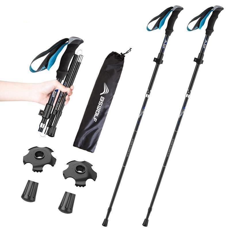 2 Piece Ultralight Trekking Poles Foldable - Beargoods 41.99