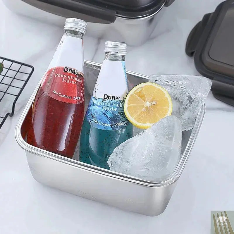 1x 304 Stainless Steel Lunch Bento Box Family Refrigerator Food Storage Containers Portable Outdoor Lunch Boxes Beargoods