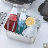 1x 304 Stainless Steel Lunch Bento Box Family Refrigerator Food Storage Containers Portable Outdoor Lunch Boxes Beargoods