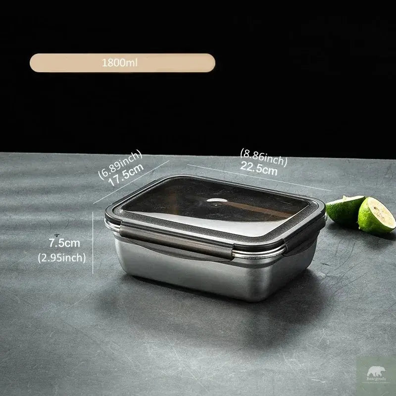 1x 304 Stainless Steel Lunch Bento Box Family Refrigerator Food Storage Containers Portable Outdoor Lunch Boxes Beargoods