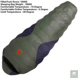 JUNGLE KING CY660 4 Seasons 3 Kinds of Thickness Camping Travel Hiking White Duck Down Feather Filled Mummy Down Sleeping Bags Beargoods