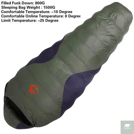 JUNGLE KING CY660 4 Seasons 3 Kinds of Thickness Camping Travel Hiking White Duck Down Feather Filled Mummy Down Sleeping Bags Beargoods