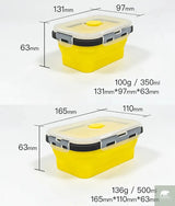 1 PCS Silicone Folding Lunch Box Food Grade Square Portable Microwave Oven Lunch Box Outdoor Travel Picnic Preservation Box Beargoods