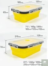 1 PCS Silicone Folding Lunch Box Food Grade Square Portable Microwave Oven Lunch Box Outdoor Travel Picnic Preservation Box Beargoods