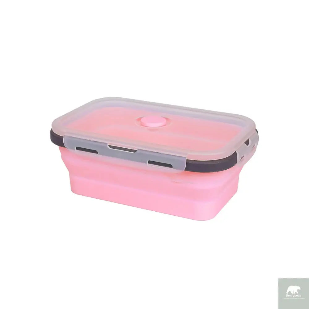 1 PCS Silicone Folding Lunch Box Food Grade Square Portable Microwave Oven Lunch Box Outdoor Travel Picnic Preservation Box Beargoods