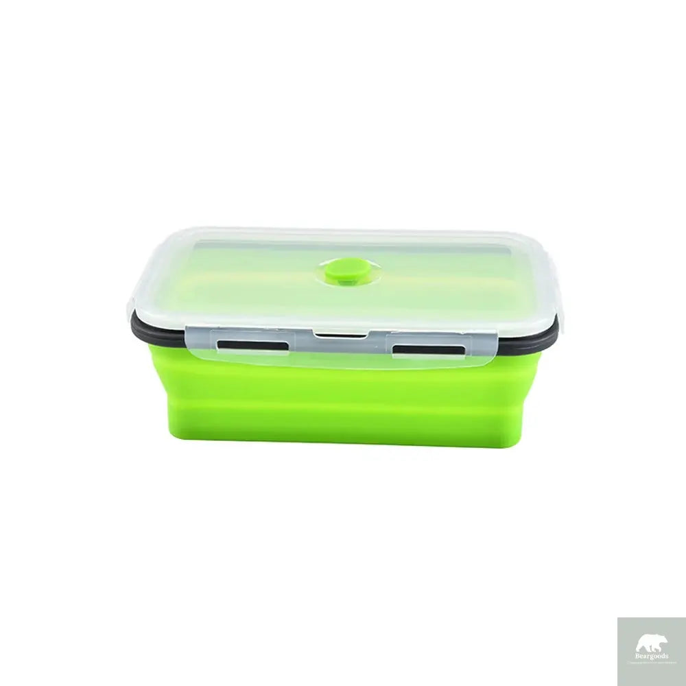 1 PCS Silicone Folding Lunch Box Food Grade Square Portable Microwave Oven Lunch Box Outdoor Travel Picnic Preservation Box Beargoods