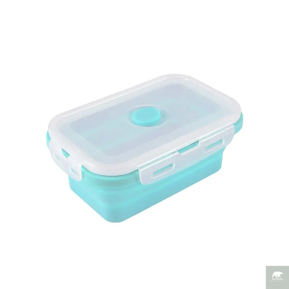 1 PCS Silicone Folding Lunch Box Food Grade Square Portable Microwave Oven Lunch Box Outdoor Travel Picnic Preservation Box Beargoods