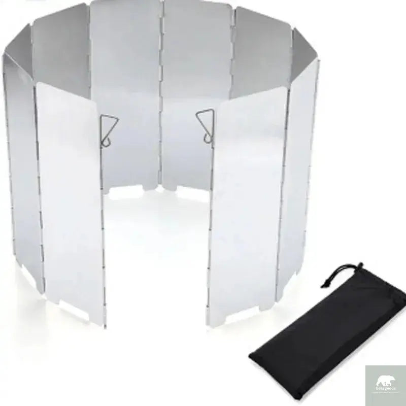 8 Plates / 10 Plates Aluminum Alloy Stove Windscreen, Ultralight Foldable Stove Windshield, Suitable For Outdoor Camping, Picnic Beargoods