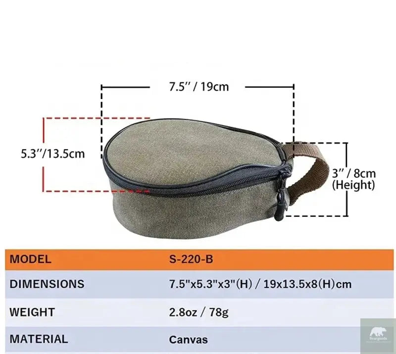 CAMPINGMOON S220-B Canvas Mini Bag 21x15x9cm Outdoor Camping Custom Pear Shape Lunch Food Delivery Food Grade PP Box Beargoods