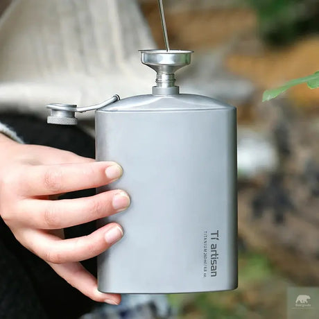 Titanium Hip Flask With Funnel 200ml/260ml Beargoods