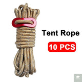 4M Durable Tent Rope Luminous High Reflective Tent Rope with Buckle Multi-Function Sturdy Tent Rope for Outdoor/Beach/Camping Beargoods