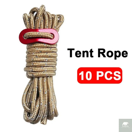 4M Durable Tent Rope Luminous High Reflective Tent Rope with Buckle Multi-Function Sturdy Tent Rope for Outdoor/Beach/Camping Beargoods