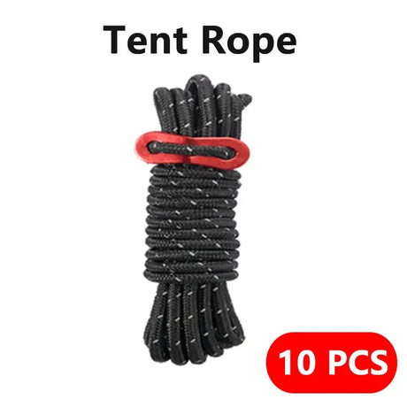 4M Durable Tent Rope Luminous High Reflective Tent Rope with Buckle Multi-Function Sturdy Tent Rope for Outdoor/Beach/Camping Beargoods