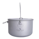 Boundless Voyage Titanium Pot Camping Cookware Hanging Soup Pot with Lid Outdoor Cooking Kit Lightweight Kitchen Ware Tableware Beargoods