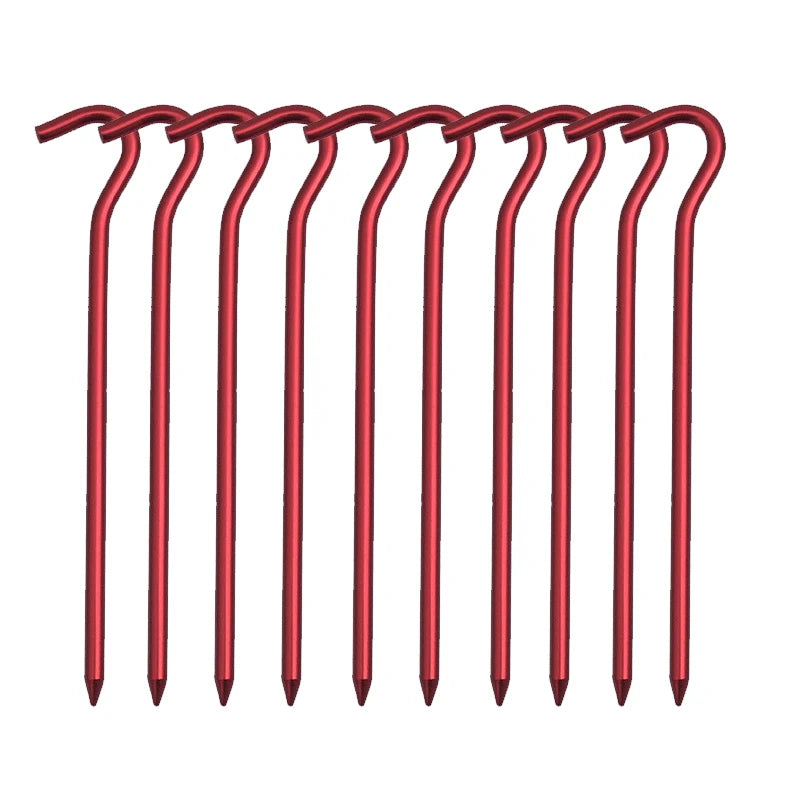 Aluminium Alloy Tent Pegs With Hooks 10pcs