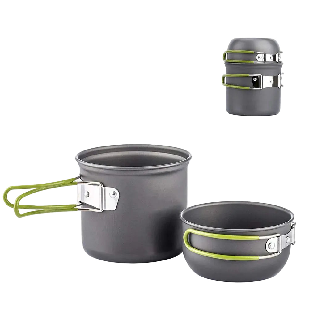 Ultralight Camping Pots Cookware Set Portable Outdoor Cooking  Tableware for Hiking Trekking Picnic Fishing Mountaineering Beargoods