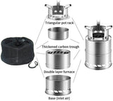 Portable Outdoor Camping Stove Wood Burning Mini Lightweight Stainless Steel  Stove Picnic BBQ Cooker Travel Adventure Tools Beargoods