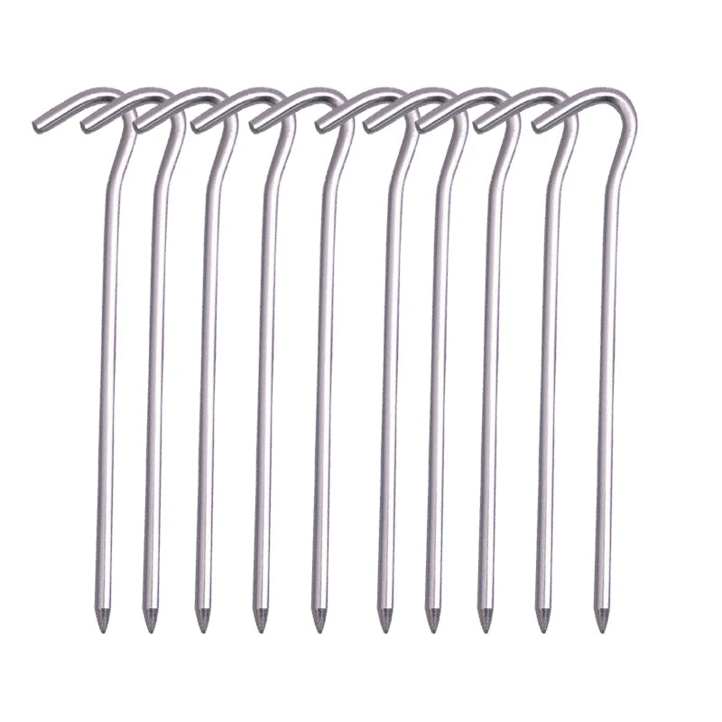 Aluminium Alloy Tent Pegs With Hooks 10pcs