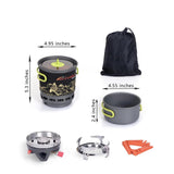 Camping Cookware Bowl Pot Pan Tableware Combination Gas Cooking System