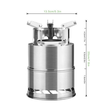 Portable Outdoor Camping Stove Wood Burning Mini Lightweight Stainless Steel  Stove Picnic BBQ Cooker Travel Adventure Tools Beargoods