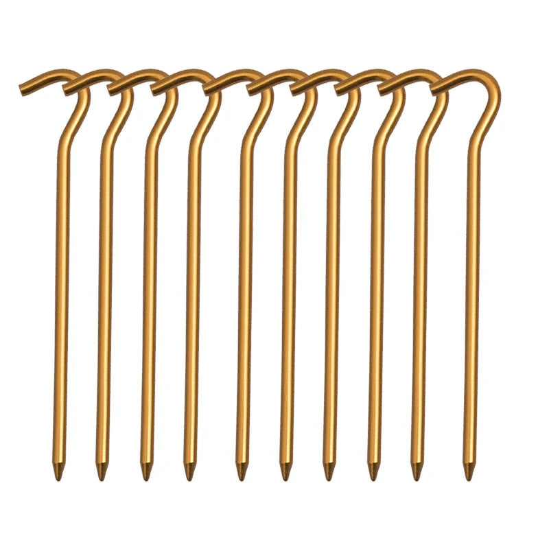 Aluminium Alloy Tent Pegs With Hooks 10pcs