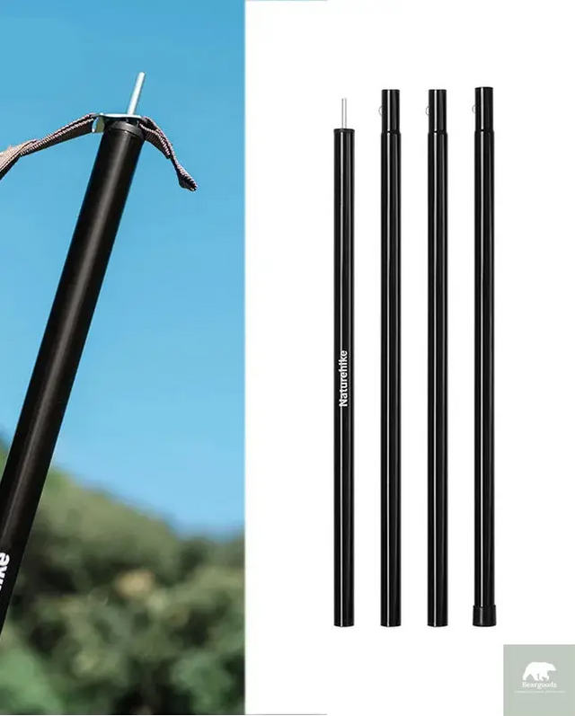 Naturehike Canopy Poles 2pcs High Strength Reinforced Multi-Purpose Support Pole Outdoor Camping Tents Porch General Steel Pipe Beargoods