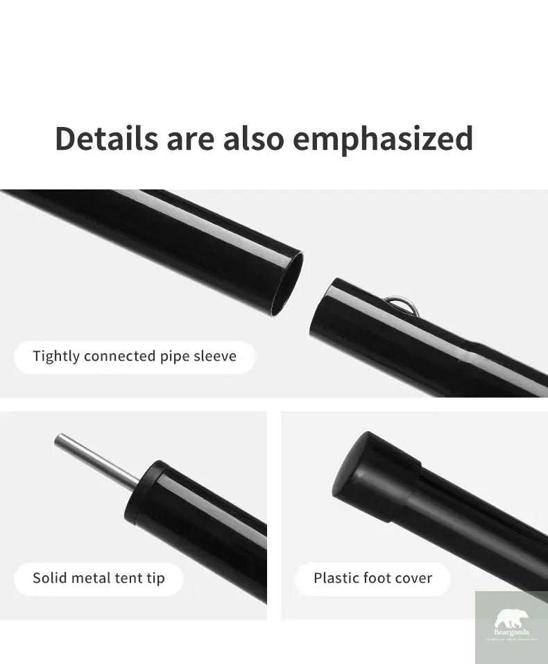 Naturehike Canopy Poles 2pcs High Strength Reinforced Multi-Purpose Support Pole Outdoor Camping Tents Porch General Steel Pipe Beargoods
