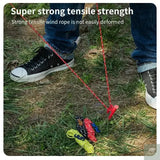 4Pcs Outdoor Guy Lines Tent Cords Reflective Camping Rope with Aluminum Guylines Adjuster Tensioner Pouch for Tent Tarp Canopy Beargoods