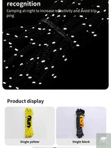 4Pcs Outdoor Guy Lines Tent Cords Reflective Camping Rope with Aluminum Guylines Adjuster Tensioner Pouch for Tent Tarp Canopy Beargoods
