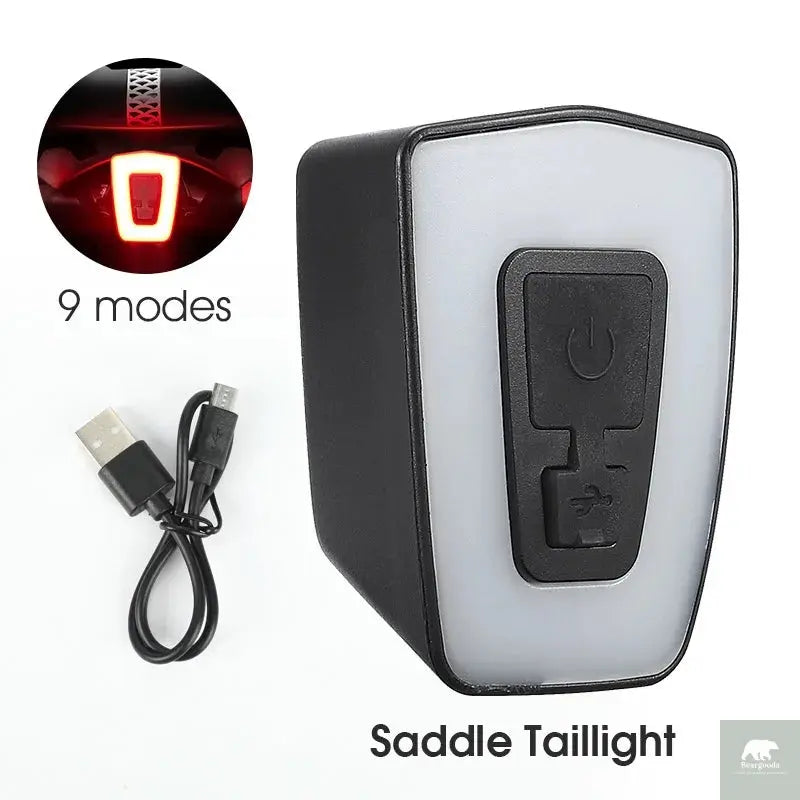 9-Mode USB Rechargeable Bike Light Beargoods